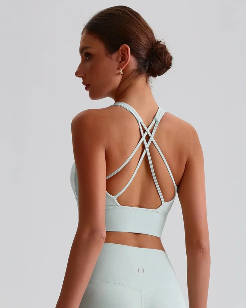 Criss-Cross Back Sports Bra Mint Green for Women by MOR Luxury Activewear
