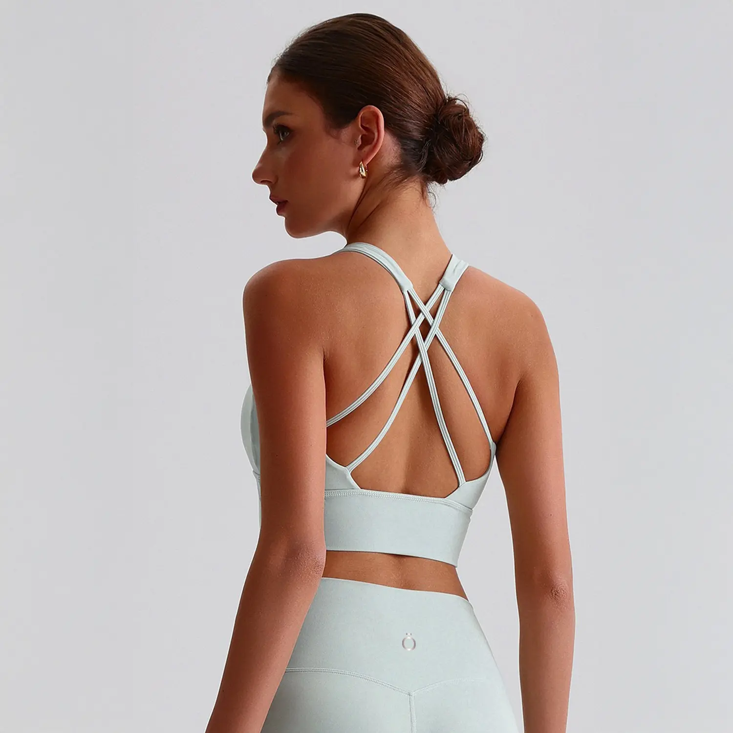 Criss-Cross Back Sports Bra Mint Green for Women by MOR Luxury Activewear